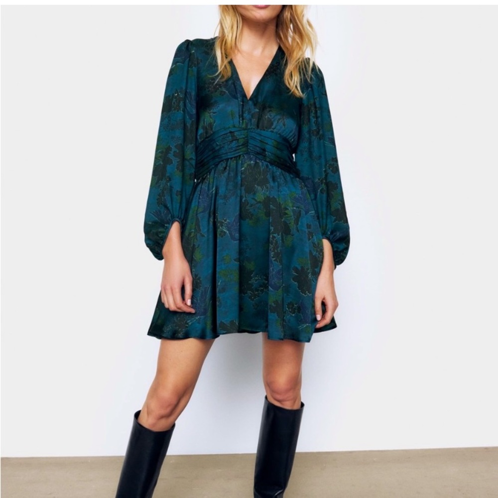 Zara Satin Mini Dress Green XL